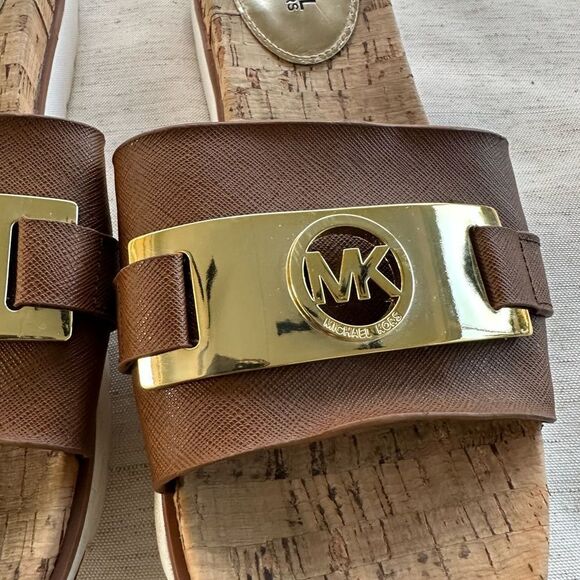 Michael Kors Leather Slip On Sandal 9 - Picture 2 of 8